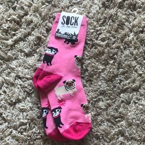 Pink pug socks